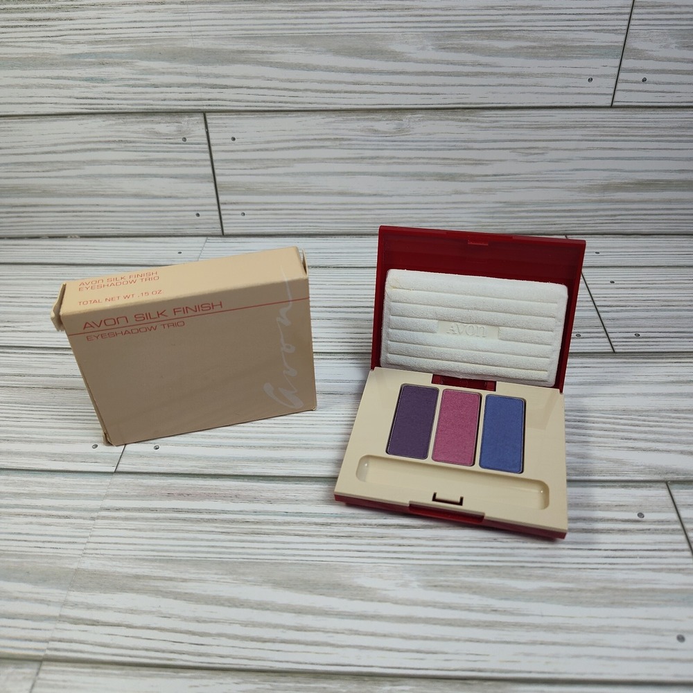 Avon Silk Finish Eyeshadow Trio‎ Vintage 1988 Collection #2 Purple Pink Violet